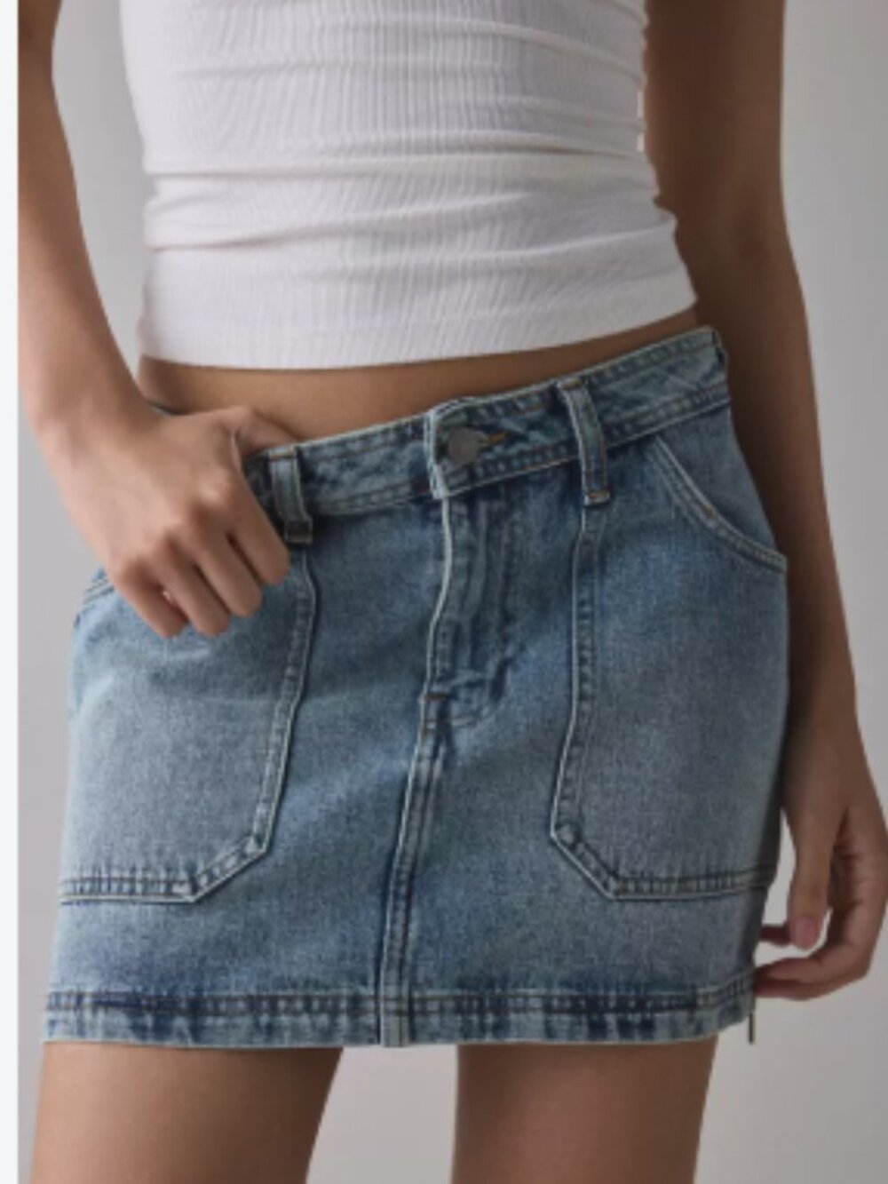 Blue Denim Pocket Mini Skirt